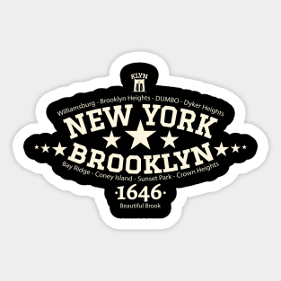 New York Brooklyn, Brooklyn Schriftzug, Brooklyn college style Logo Sticker